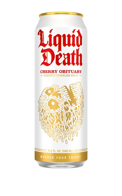 LIQUID DEATH Liquid Death 1700895 Sparkling Water, Cherry Obituary, 19.2 oz Can