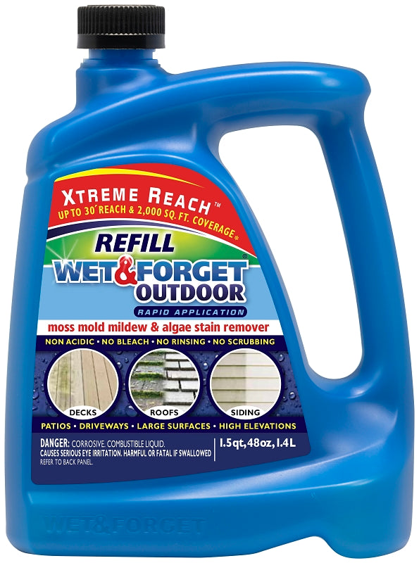 WET & FORGET Wet & Forget 805048RF Outdoor Hose End Refill, 48 oz, Liquid, Characteristic, Clear Yellow