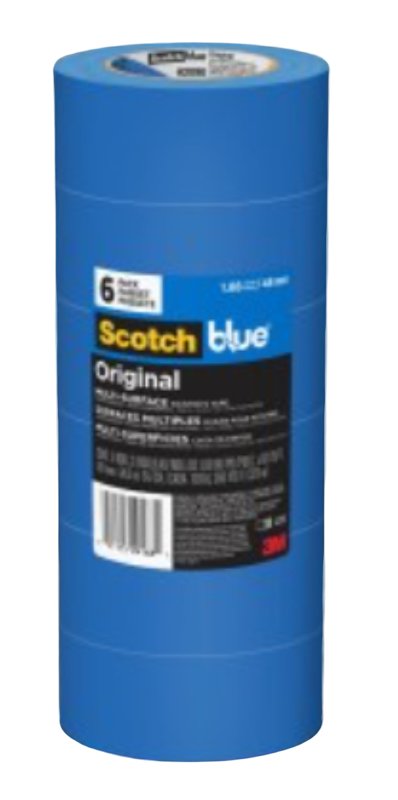 SCOTCH BLUE ScotchBlue 2090-48A-CP Painter's Tape, 60 yd L, 1.88 in W, 5 mil Thick, Crepe Paper Backing, Blue