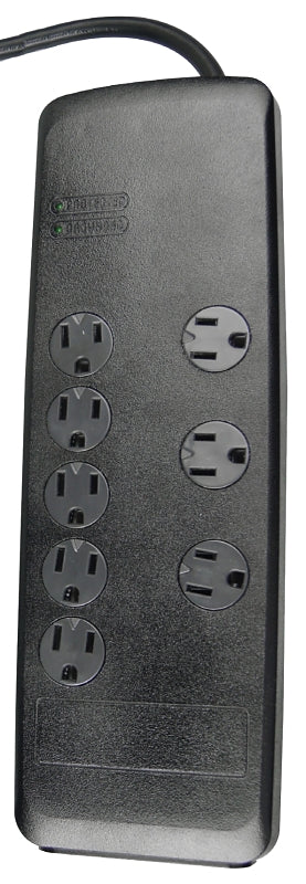 WOODS Woods 41618 Surge Protector, 120 VAC, 15 A, 8-Outlet, 3540 J Energy, Black