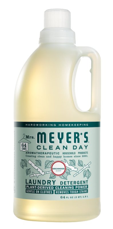 MRS. MEYERS Mrs. Meyer's Clean Day 11648 Laundry Detergent, 64 fl-oz Bottle, Liquid, Birchwood