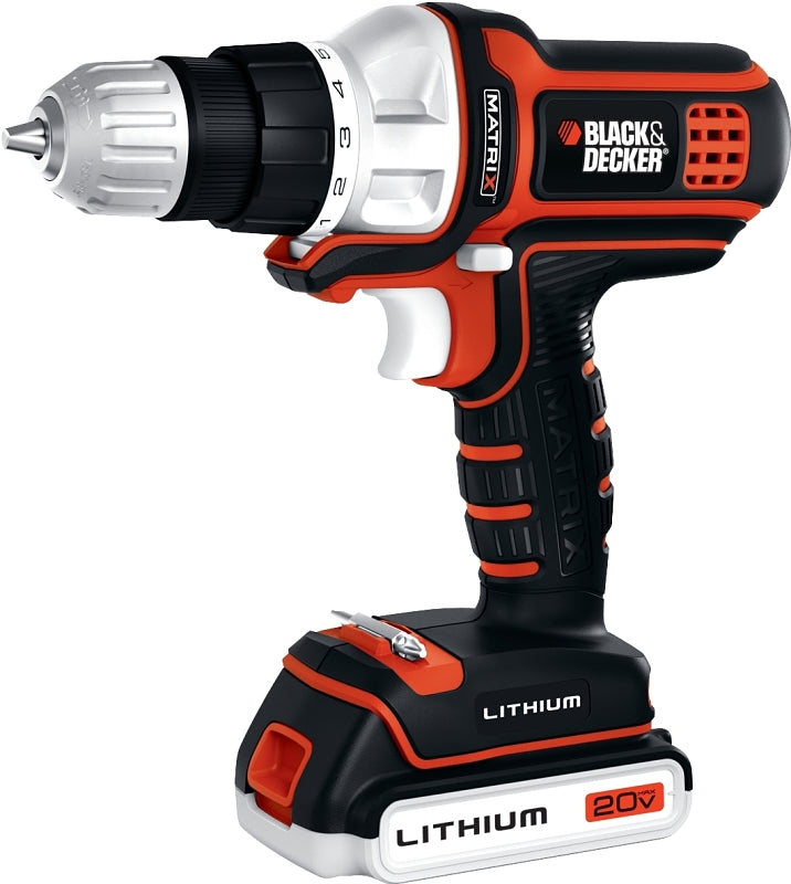 BLACK & DECKER Black+Decker BDCDMT120C Drill/Driver, Battery Included, 3/8 in Chuck, Keyless Chuck, 20 V