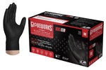 AMMEX Gloveworks GWBN44100 Heavy-Duty Disposable Gloves, M, Nitrile, Powder-Free, Black, 9-1/2 in L