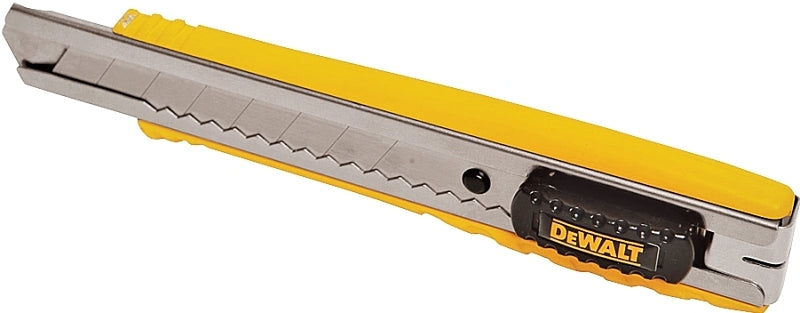DEWALT DEWALT DWHT10038 Utility Knife, 4-1/4 in L Blade, 18 mm W Blade, Metal Blade, Ribbed Handle, Black/Yellow Handle TOOLS DEWALT