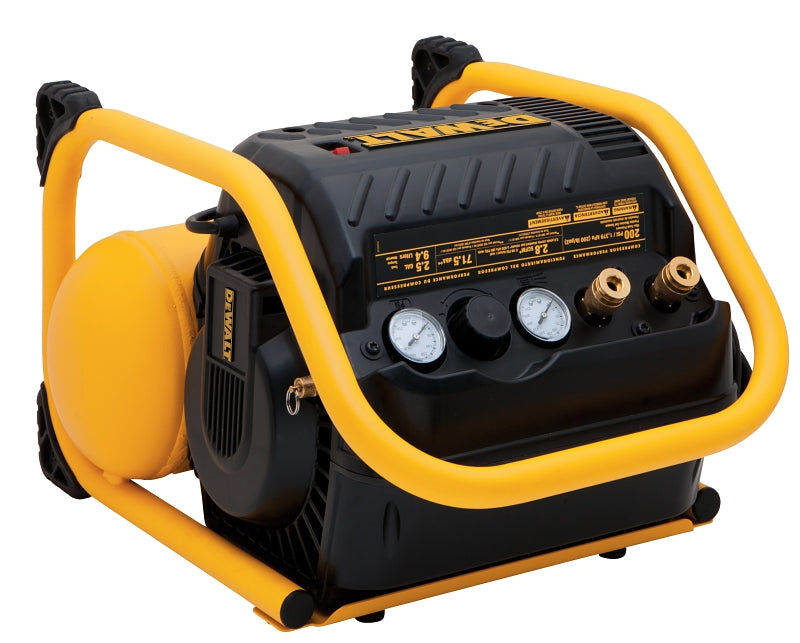 FINI USA CORPORATION DEWALT DWFP55130 Portable Air Compressor, Electric, 2.5 gal Tank, 1.1 hp, 120 V, 200 psi Pressure, 1-Stage, 3 scfm Air