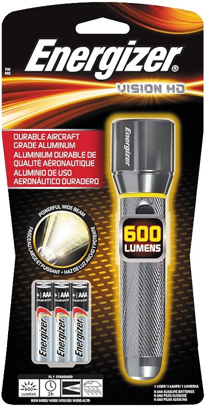 ENERGIZER BATTERY Energizer ENPMHH62 Handheld Flashlight, AAA Battery, Alkaline Battery, LED Lamp, 600 Lumens Lumens, Wide Beam, Black ELECTRICAL ENERGIZER BATTERY