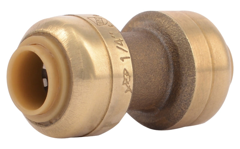 SHARKBITE SharkBite U004LFA Tube Coupling, 1/4 in, Brass, 200 psi Pressure PLUMBING, HEATING & VENTILATION SHARKBITE
