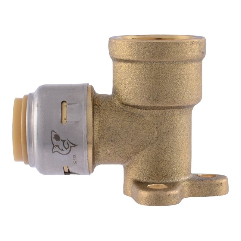 SHARKBITE SharkBite Max Series UR334A Drop Ear Elbow, 1/2 in, 90 deg Angle, Brass, 250 psi Pressure PLUMBING, HEATING & VENTILATION SHARKBITE