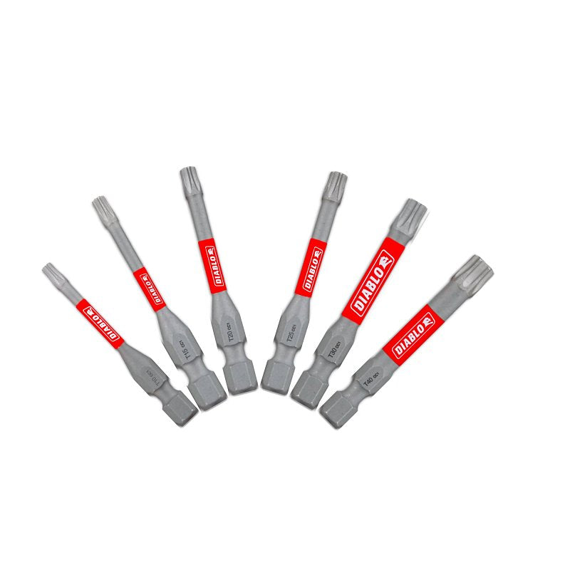 DIABLO Diablo DTV2-S6 Drive Bit, T10, T15, T20, T25, T30, T40 Drive, Torx Drive, 2 in L