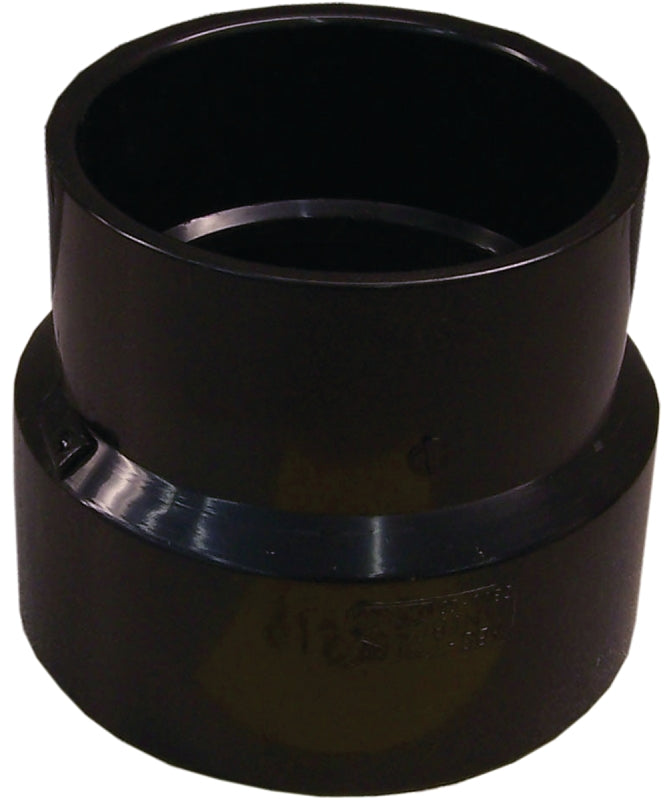 IPEX USA LLC-CANPLAS Canplas 103036BC Sewer Pipe Adapter Coupling, 4 x 3 in, Hub, ABS, Black, 40 Schedule