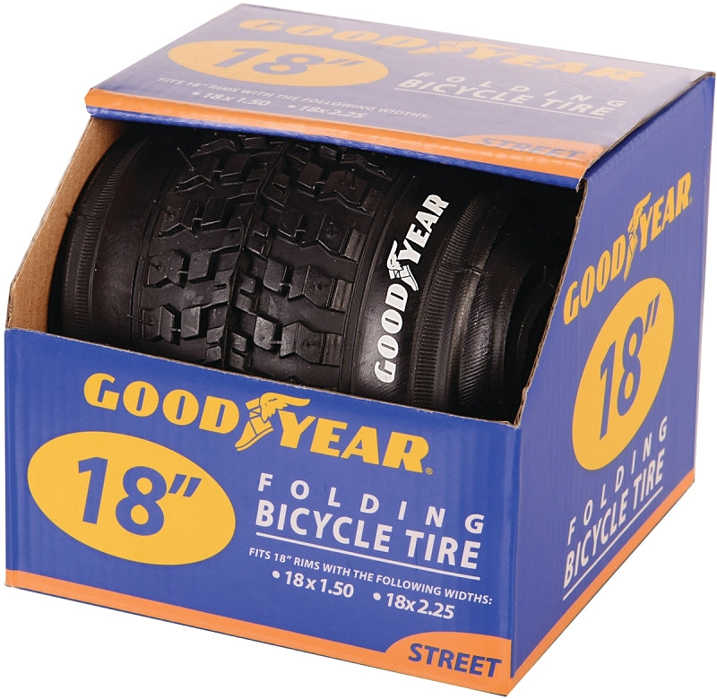 KENT Kent 91054 Bike Tire, Folding, Black, For: 18 x 1-1/2 to 2-1/2 in Rim