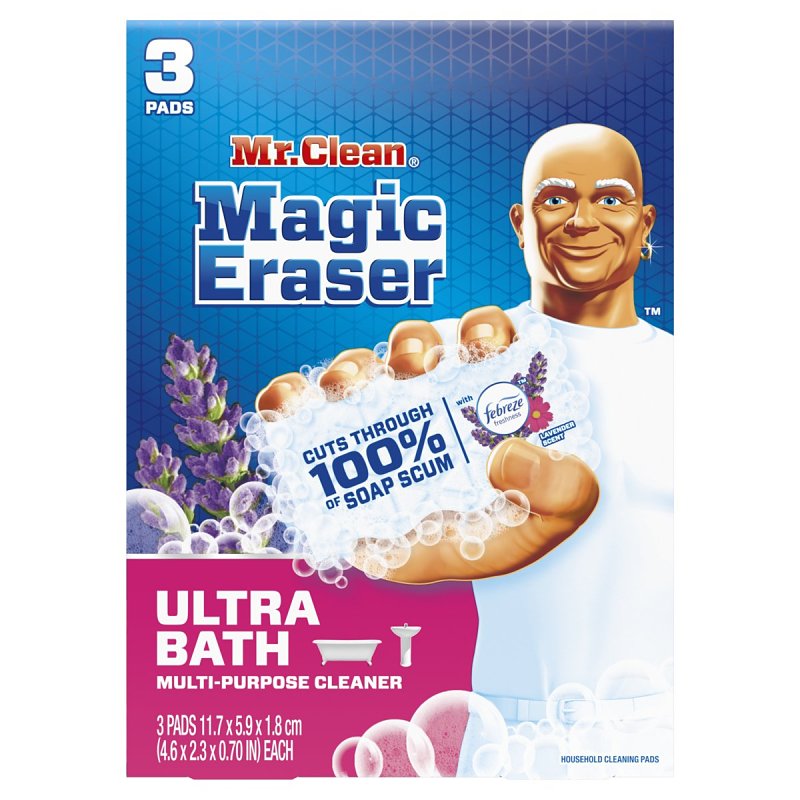 MR. CLEAN Mr Clean Magic Eraser Ultra Bath Series 030772128299 Multi-Purpose Cleaner, Sponge, Lavender