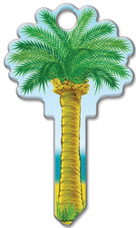 LUCKY LINE Lucky Line Key Shapes Series B112S Key Blank, Palm Tree, Brass, Enamel-Coated, For: Schlage Locks