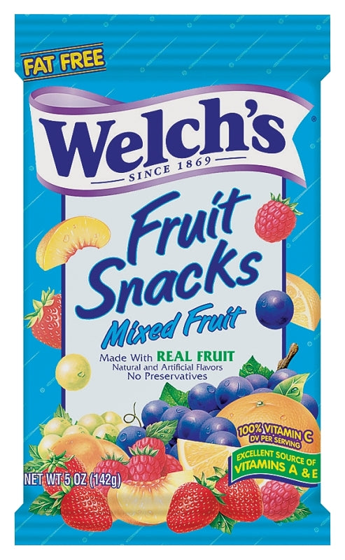 WELCH'S Welch's WMF12 Fruit Snack, Mixed Fruit, 5 oz Bag