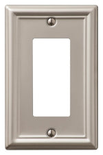AMERELLE AmerTac Chelsea 149RBN Wallplate, 4-7/8 in L, 3-1/8 in W, 1 -Gang, Steel, Brushed Nickel