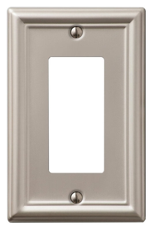 AMERELLE AmerTac Chelsea 149RBN Wallplate, 4-7/8 in L, 3-1/8 in W, 1 -Gang, Steel, Brushed Nickel