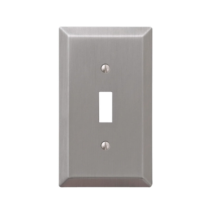 AMERELLE Amerelle 163TBN Wallplate, 4-15/16 in L, 2-7/8 in W, 1 -Gang, Steel, Brushed Nickel ELECTRICAL AMERELLE