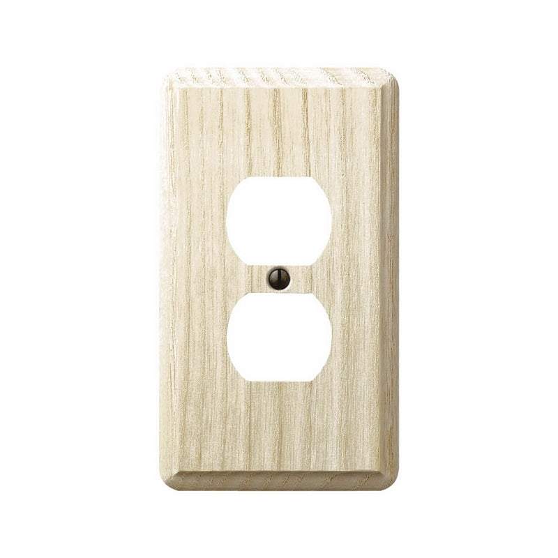 AMERELLE AmerTac Contemporary 401D Outlet Wallplate, 5-1/4 in L, 3 in W, 1 -Gang, Wood, Ash, Screw Mounting ELECTRICAL AMERELLE