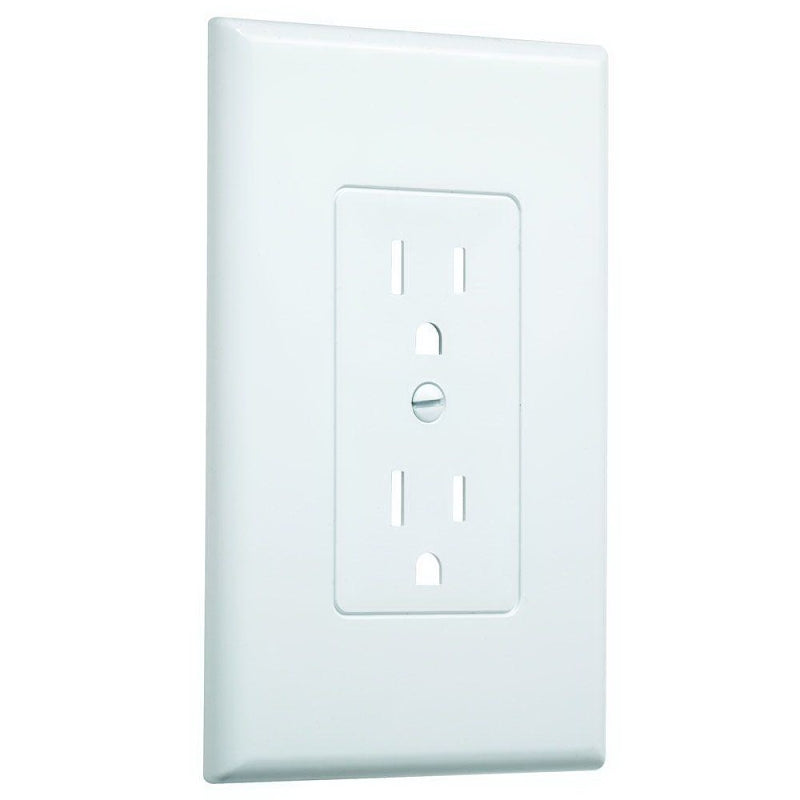 HUBBELL Hubbell 2500W Wallplate, 4-3/4 in L, 2.93 in W, 1-Gang, Plastic, White