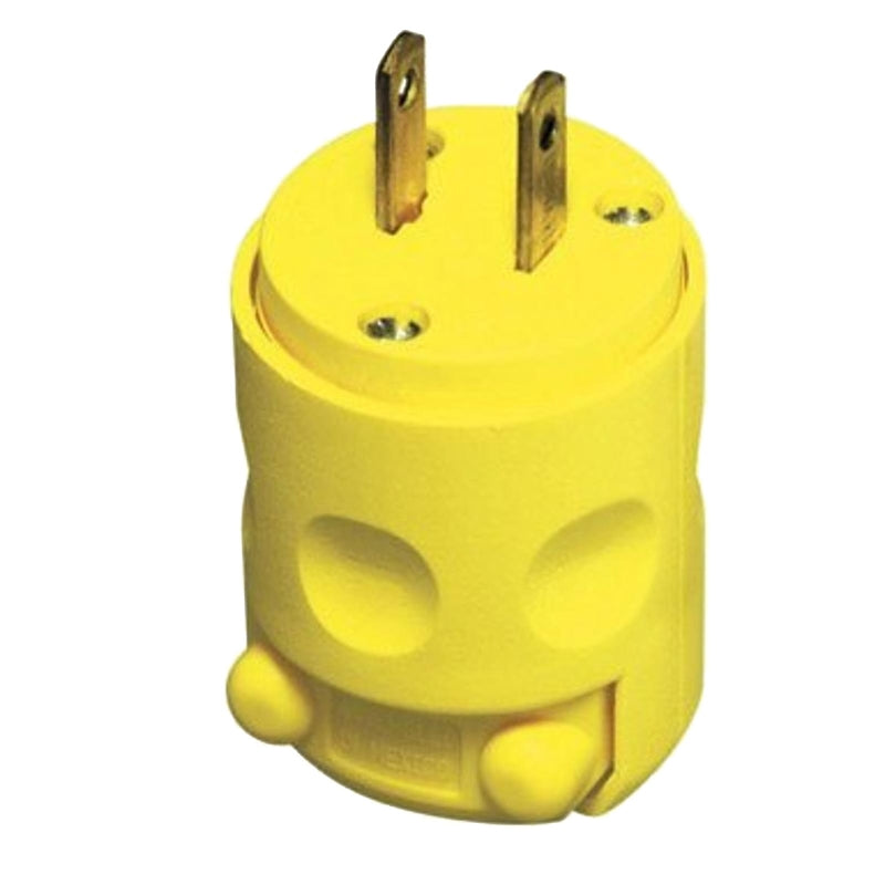 LEVITON Leviton 000-115PV-000 Electrical Plug, 2 -Pole, 15 A, 125 V, NEMA: NEMA 1-15P, Yellow ELECTRICAL LEVITON