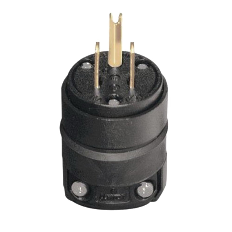 LEVITON Leviton 000-515PR-000 Electrical Plug, Straight Blade, 15/64 to 45/64 in, 2-Pole, 15 A, 125 V, NEMA: NEMA 5-15P, Black ELECTRICAL LEVITON