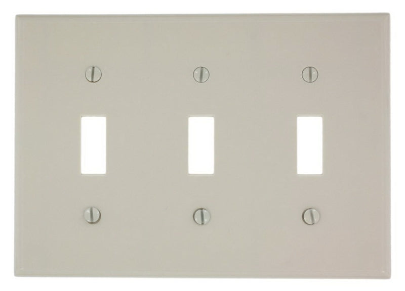 LEVITON Leviton 000-78011-000 Wallplate, 4-1/2 in L, 2-3/4 in W, 3 -Gang, Thermoset, Light Almond, Smooth