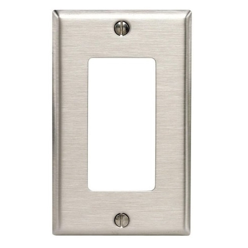 LEVITON Leviton 84401-105 Wallplate, 2-3/4 in L, 4-1/2 in W, 1-Gang, Stainless Steel, Stainless Steel, Brushed ELECTRICAL LEVITON