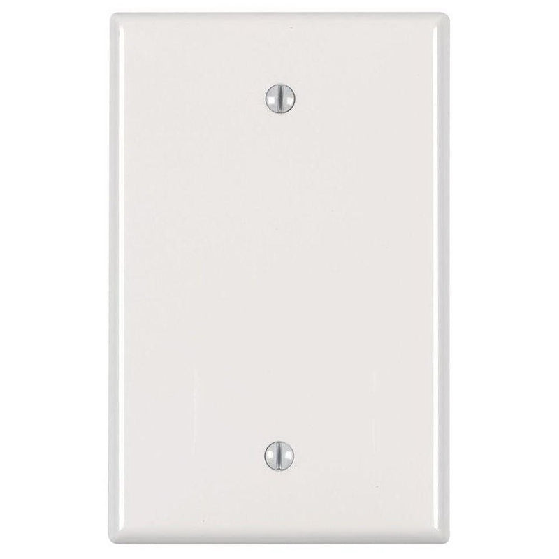 LEVITON Leviton PJ13-I Blank Wallplate, 3-1/8 in L, 4-7/8 in W, 1/4 in Thick, 1 -Gang, Nylon, Ivory, Box Mounting