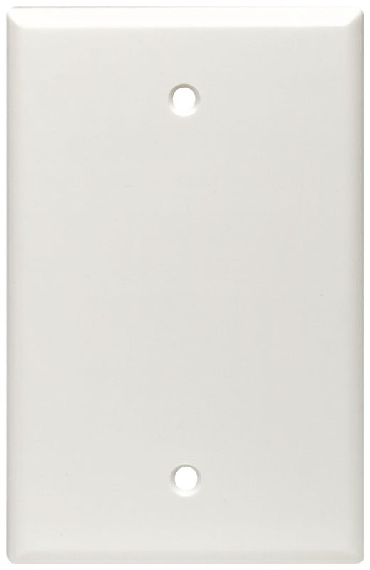 LEVITON Leviton 80514-I Blank Wallplate, 3-1/8 in L, 4-7/8 in W, 1/4 in Thick, 1 -Gang, Plastic, Ivory, Box Mounting