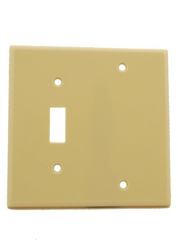 LEVITON Leviton 001-86006-000 Wallplate, Standard-Size, 4-1/2 in L, 2-3/4 in W, 2-Gang, Thermoset, Ivory, Smooth ELECTRICAL LEVITON