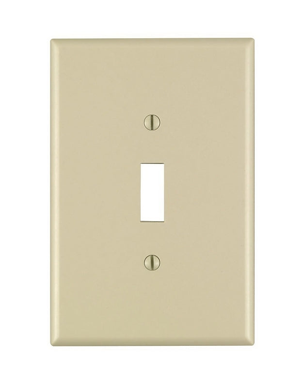 LEVITON Leviton 86101 Wallplate, Oversized, 3-1/2 in L, 5-1/4 in W, 1-Gang, Thermoset Plastic, Ivory, Smooth ELECTRICAL LEVITON