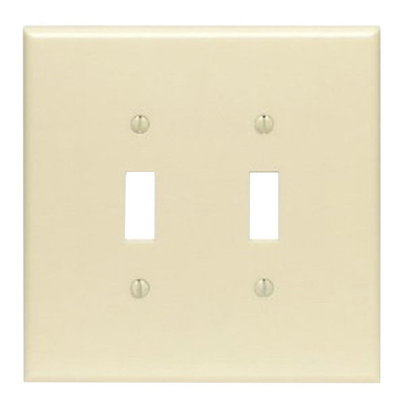 LEVITON Leviton 86109 Wallplate, 5-1/4 in L, 5.31 in W, 2 -Gang, Plastic, Ivory ELECTRICAL LEVITON