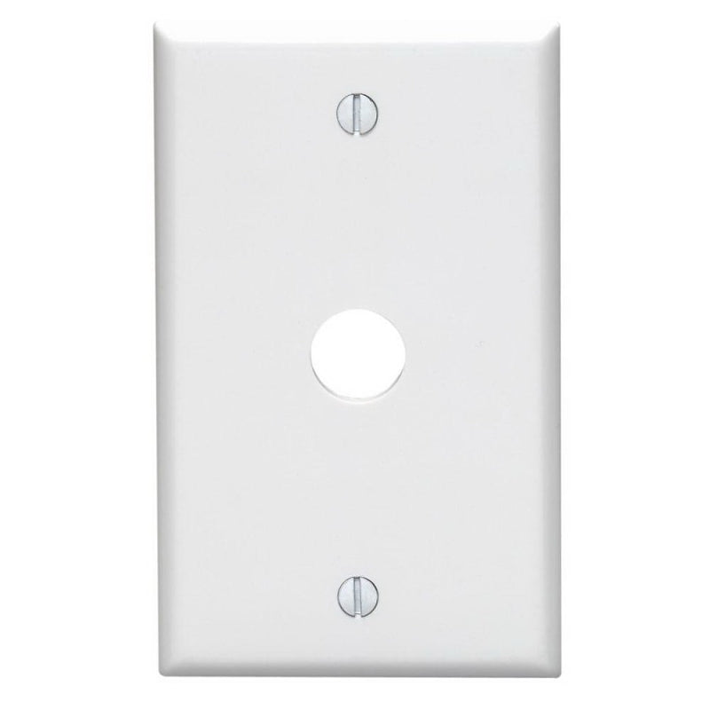 LEVITON Leviton 001-88017-000 Wallplate, 4-1/2 in L, 2-3/4 in W, 1-Gang, Thermoset, White, Smooth ELECTRICAL LEVITON