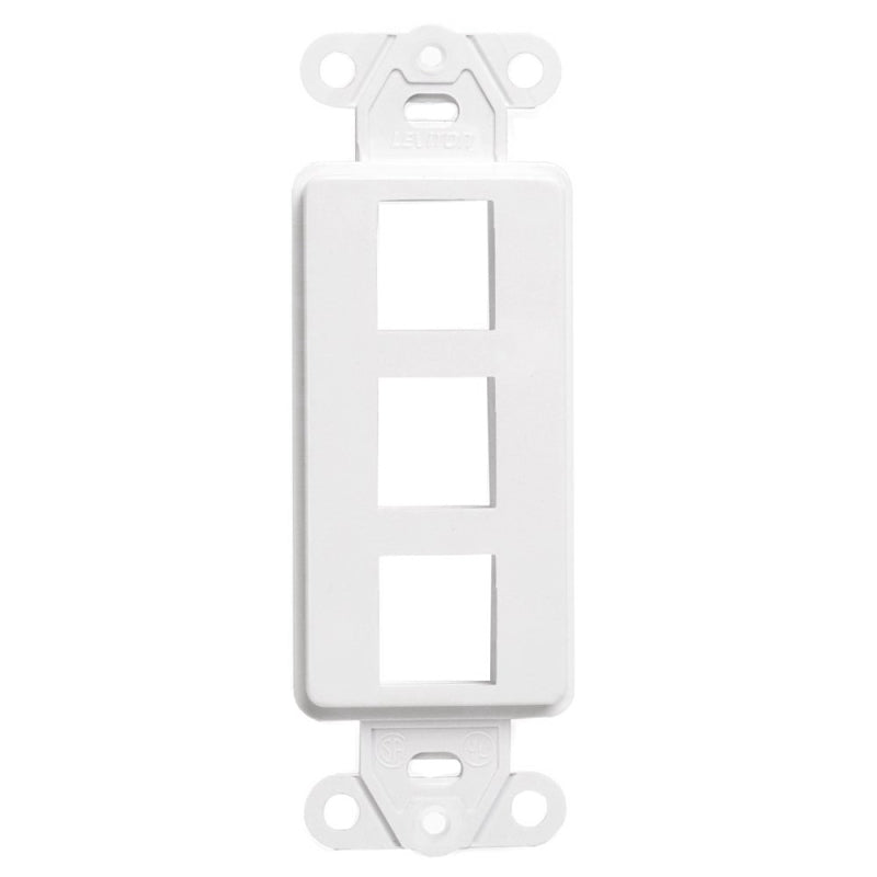 LEVITON Leviton 41642-00W Wallplate Insert, 2-39/64 in L, 1.29 in W, 2 -Gang, Plastic, White AUTOMOTIVE LEVITON