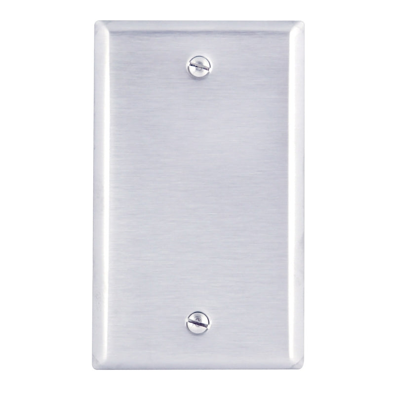 LEVITON Leviton 003-84014-000 Wallplate, 4-1/2 in L, 2-3/4 in W, 0.187 in Thick, 1 -Gang, Stainless Steel, Silver, Smooth ELECTRICAL LEVITON