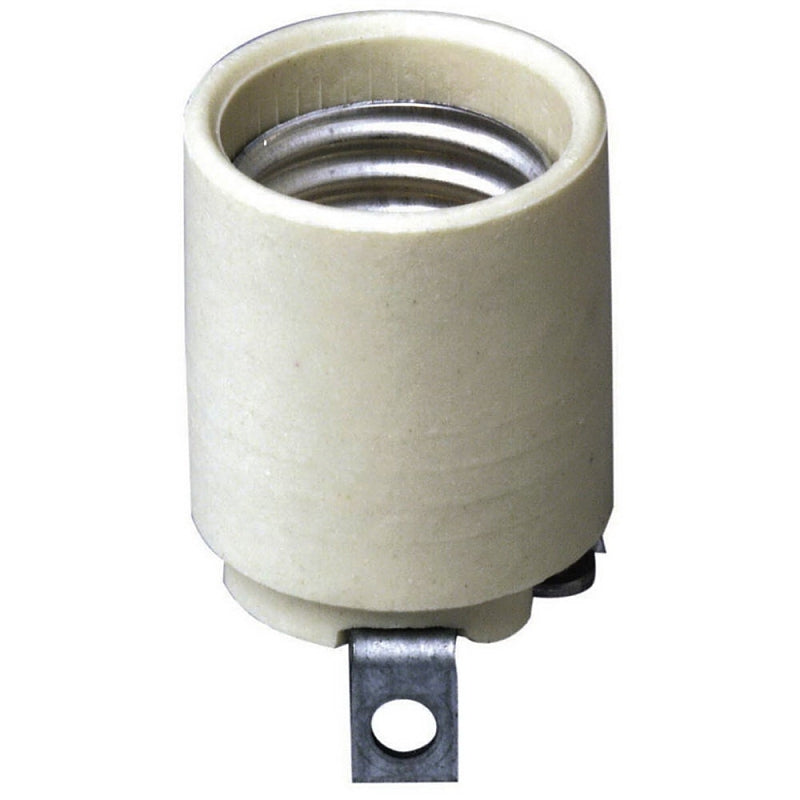 LEVITON Leviton 3152-F Lamp Holder, 1-Circuit, Keyless, 1.38 in Dia x 1.52 in D Dimensions, 250 V, 660 W, White