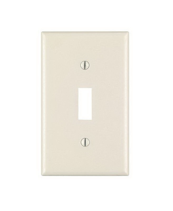 LEVITON Leviton 010-78001-000 Wallplate, Standard-Size, 4-1/2 in L, 2-3/4 in W, 1-Gang, Thermoset, Light Almond, Smooth