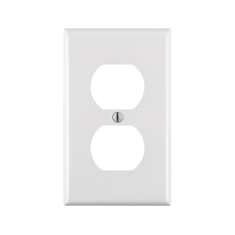 LEVITON Leviton 88003 Receptacle Wallplate, 4-1/2 in L, 2-3/4 in W, 1 -Gang, Thermoset Plastic, White, Smooth ELECTRICAL LEVITON