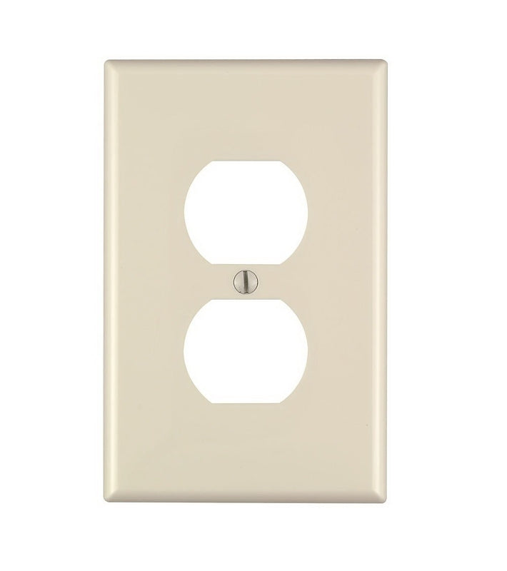 LEVITON Leviton PJ8-I Receptacle Wallplate, 4-7/8 in L, 3-1/8 in W, Midway, 1 -Gang, Nylon, Ivory, Surface Mounting ELECTRICAL LEVITON