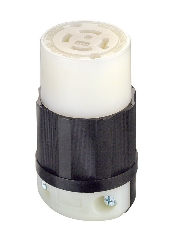 LEVITON Leviton 021-02413-0PB Electrical Connector, 3 -Pole, 20 A, 125/250 V, NEMA: NEMA L14-20R, Black/White