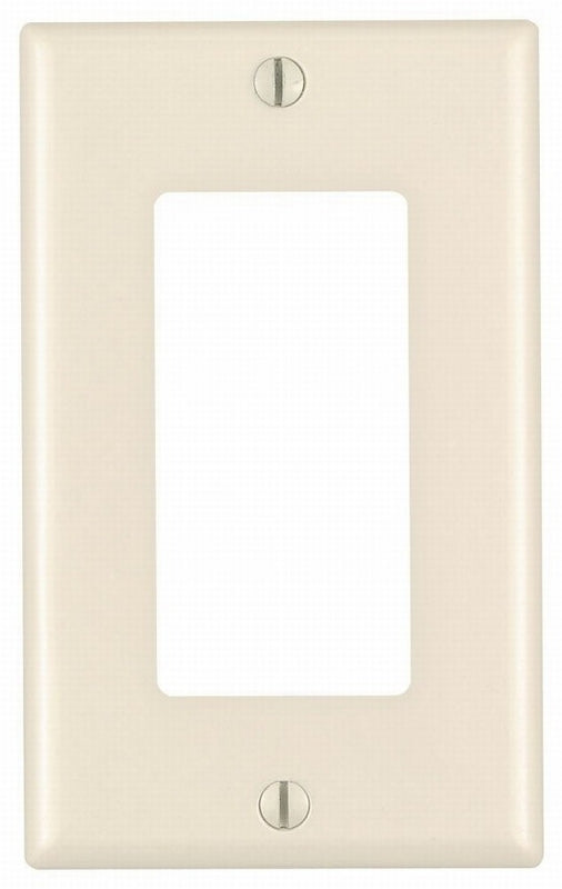 LEVITON Leviton 80401-T Wallplate, 4-1/2 in L, 2-3/4 in W, 1-Gang, Thermoset Plastic, Light Almond, Smooth