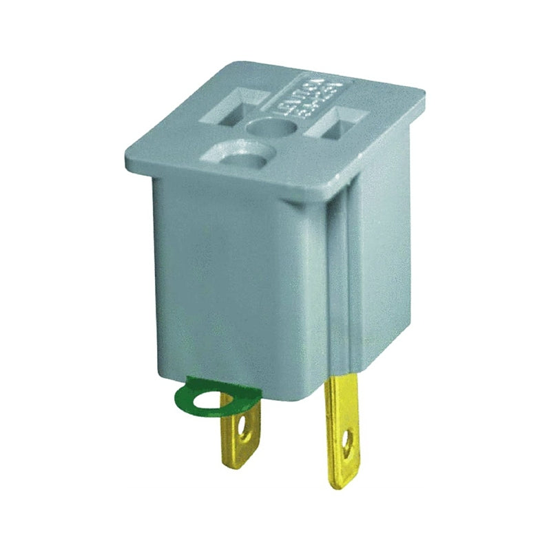 LEVITON Leviton 028-00274-000 Outlet Adapter, 2-Pole, 15 A, 125 V, 1-Outlet, NEMA: NEMA 5-15R, 1-15R