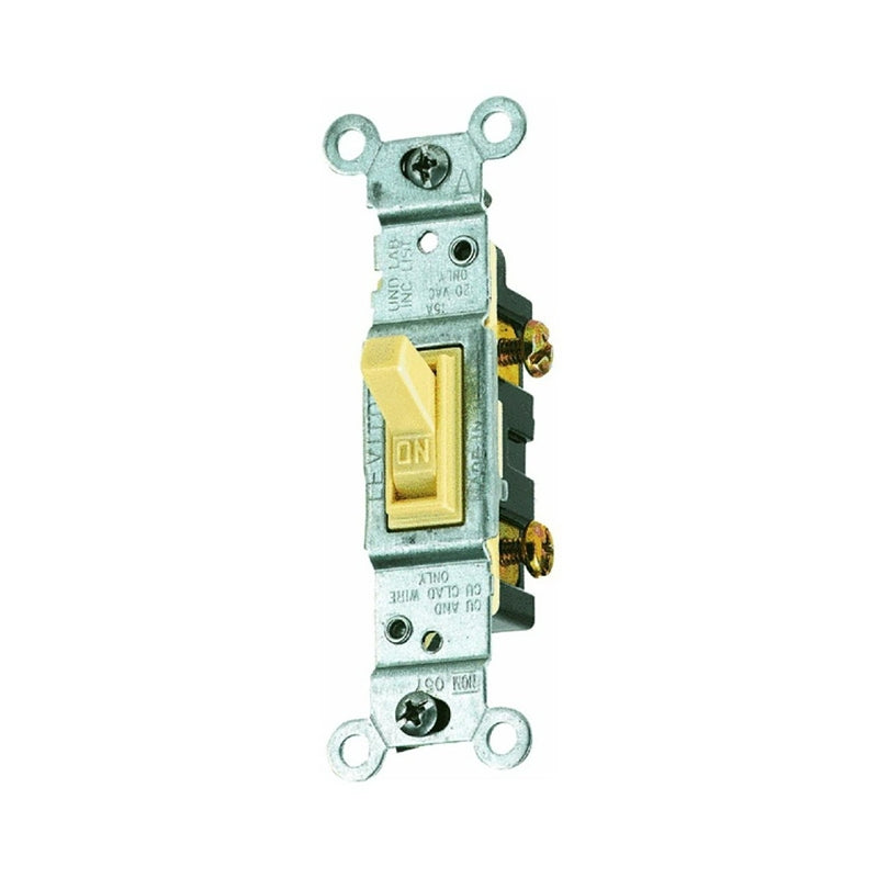 LEVITON Leviton 1451-2I Series Switch, Ivory, 15 A, 120 V, Push-In Terminal, Wall Mounting, Thermoplastic Housing Material