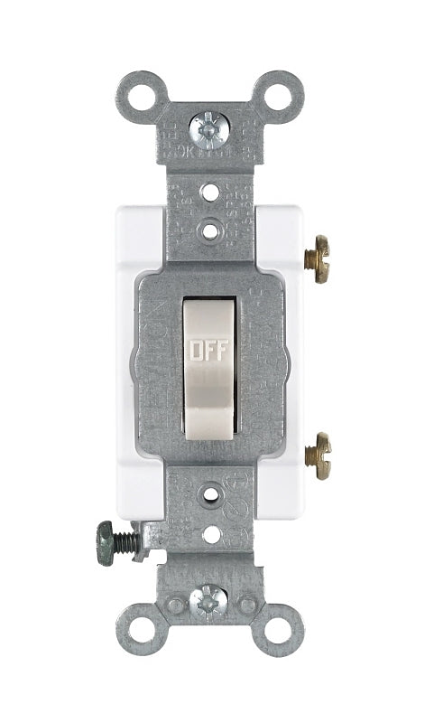 LEVITON Leviton 1453-2T Switch, 15 A, 120 V, 3 -Position, Push-In Terminal, Thermoplastic Housing Material, Light Almond