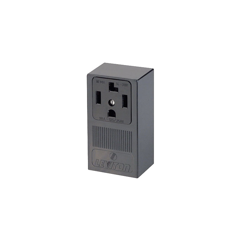 LEVITON Leviton B01-55054-000 Electrical Receptacle, Surface Mounting, 3-Pole, 125/250 V, 30 A, NEMA: NEMA 14-30R, Black