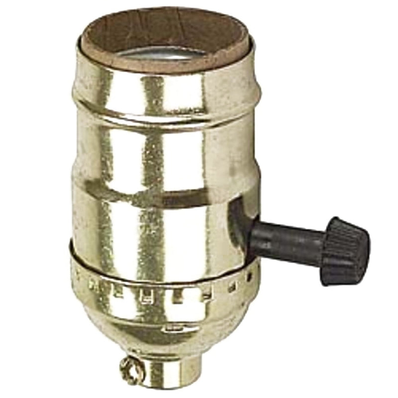 LEVITON Leviton C20-7090-PG Lamp Holder, 2-Circuit, 3-Way, 1.38 in Dia x 2.56 in D Dimensions, 250 V, 250 W, Brass