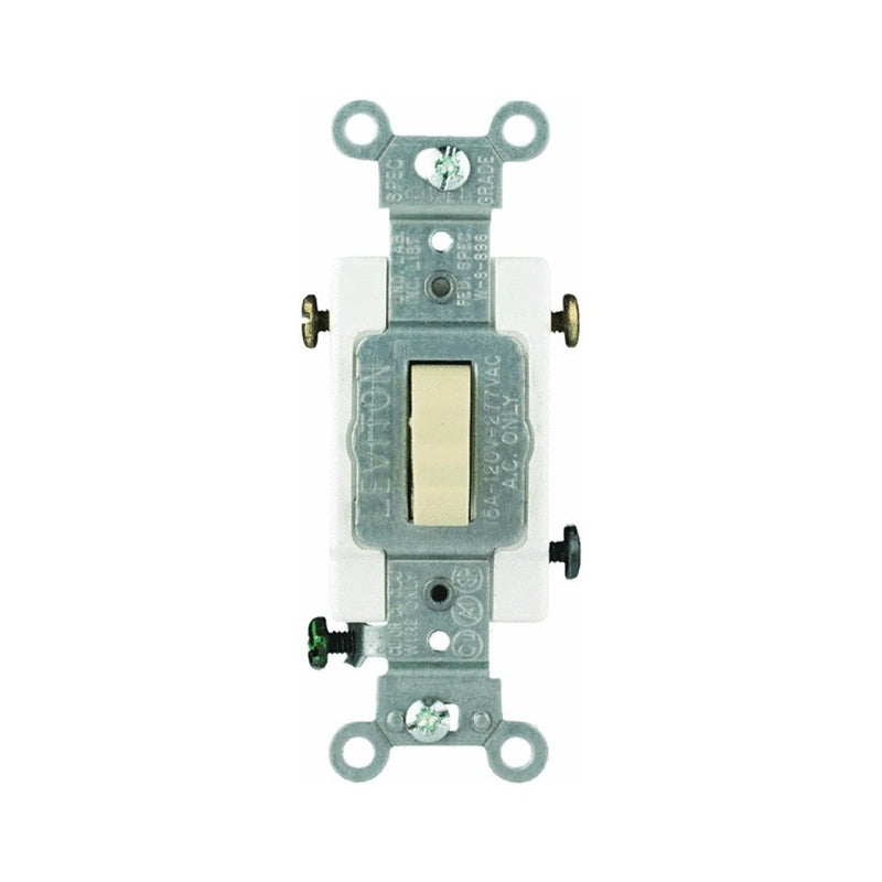 LEVITON Leviton S01-CS315-2IS Toggle Switch, 15 A, 120/277 V, Screw Terminal, Thermoplastic Housing Material, Ivory
