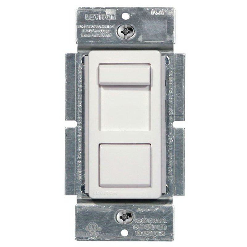 LEVITON Leviton R50-IPL06-10M Slide Dimmer, 120 V, 600/150 W, CFL, Incandescent, LED Lamp, 3-Way, Ivory/White ELECTRICAL LEVITON