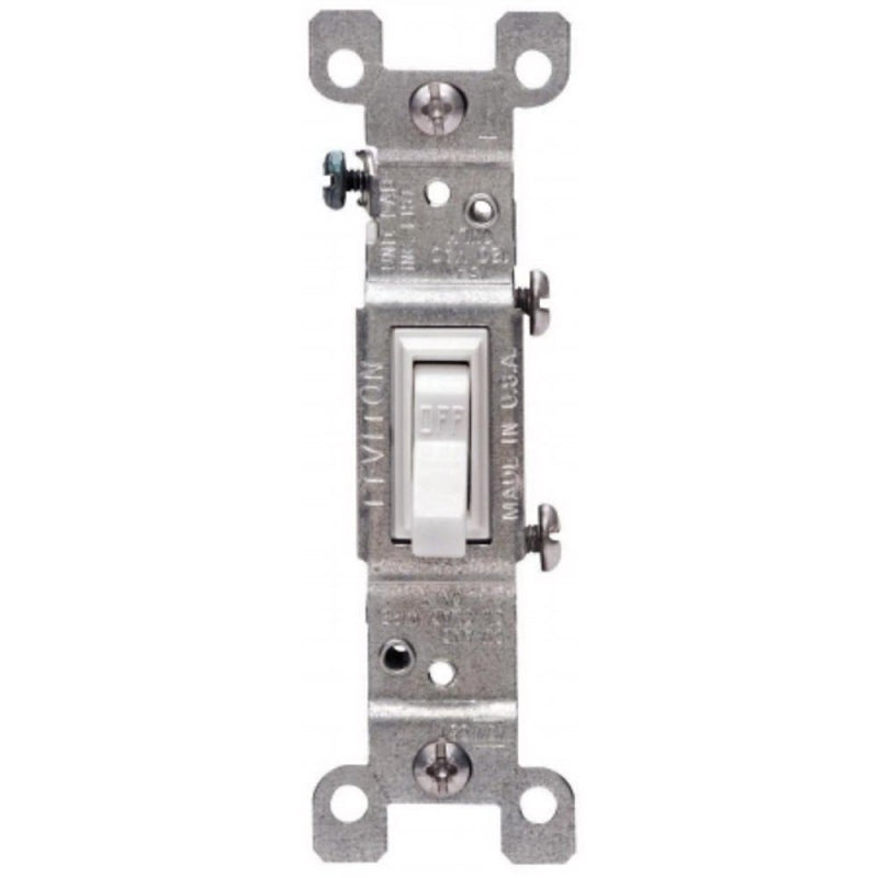 LEVITON Leviton S02-01451-2WS Series Switch, White, 1 Poles, 15 A, 120 V, Thermoplastic Housing Material ELECTRICAL LEVITON