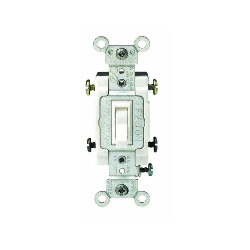 LEVITON Leviton S02-CS415-2WS Series Toggle Switch, White, 15 A, 120/277 V, Thermoplastic Housing Material ELECTRICAL LEVITON